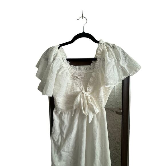 Cleobella Ashlyn Organic Cotton Dobby Midi Dress - White - Medium - Picture 3 of 6